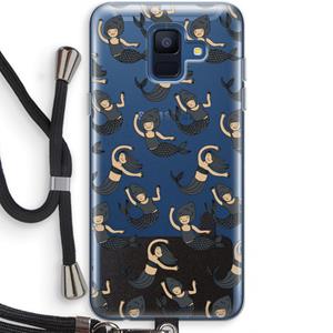 CaseCompany Zeemeermin: Samsung Galaxy A6 (2018) Transparant Hoesje met koord