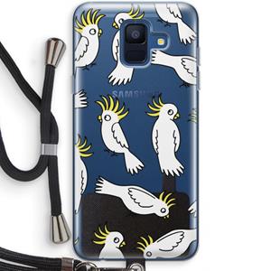 CaseCompany Papegaai: Samsung Galaxy A6 (2018) Transparant Hoesje met koord