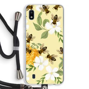 CaseCompany No flowers without bees: Samsung Galaxy A10 Transparant Hoesje met koord