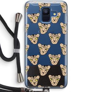 CaseCompany Tijger: Samsung Galaxy A6 (2018) Transparant Hoesje met koord