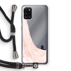 CaseCompany Peach bath: Samsung Galaxy A31 Transparant Hoesje met koord