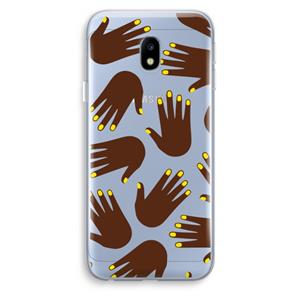CaseCompany Hands dark: Samsung Galaxy J3 (2017) Transparant Hoesje