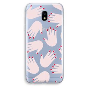CaseCompany Hands pink: Samsung Galaxy J3 (2017) Transparant Hoesje