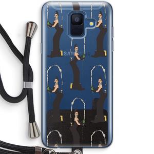 CaseCompany Pop Some Kim: Samsung Galaxy A6 (2018) Transparant Hoesje met koord