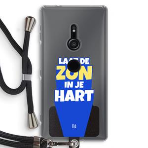 CaseCompany Laat de zon in je hart: Sony Xperia XZ2 Transparant Hoesje met koord