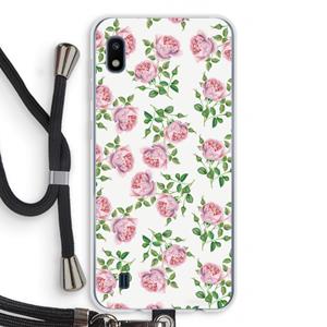 CaseCompany Kleine roosjes: Samsung Galaxy A10 Transparant Hoesje met koord