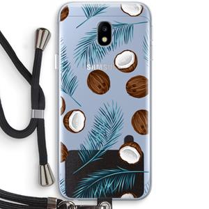 CaseCompany Kokosnoot roze: Samsung Galaxy J3 (2017) Transparant Hoesje met koord