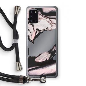 CaseCompany Roze stroom: Samsung Galaxy A31 Transparant Hoesje met koord