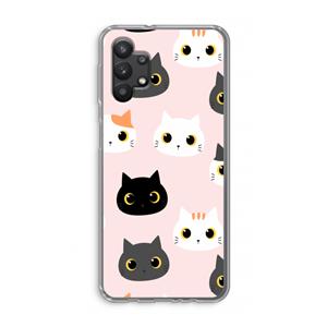 CaseCompany Katten: Samsung Galaxy A32 5G Transparant Hoesje