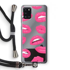 CaseCompany Bite my lip: Samsung Galaxy A31 Transparant Hoesje met koord