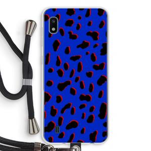 CaseCompany Blue Leopard: Samsung Galaxy A10 Transparant Hoesje met koord