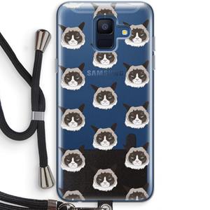 CaseCompany It's a Purrr Case: Samsung Galaxy A6 (2018) Transparant Hoesje met koord