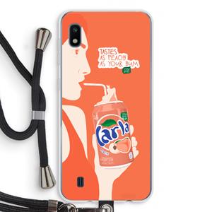 CaseCompany Peach please!: Samsung Galaxy A10 Transparant Hoesje met koord