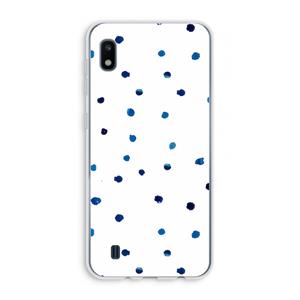 CaseCompany Blauwe stippen: Samsung Galaxy A10 Transparant Hoesje