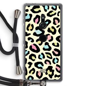 CaseCompany Leopard pattern: Sony Xperia XZ2 Transparant Hoesje met koord