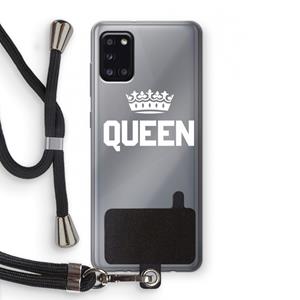 CaseCompany Queen zwart: Samsung Galaxy A31 Transparant Hoesje met koord