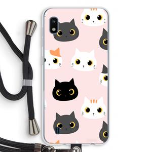 CaseCompany Katten: Samsung Galaxy A10 Transparant Hoesje met koord