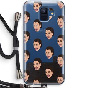 CaseCompany Ugly Cry Call: Samsung Galaxy A6 (2018) Transparant Hoesje met koord