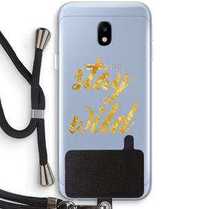 CaseCompany Stay wild: Samsung Galaxy J3 (2017) Transparant Hoesje met koord