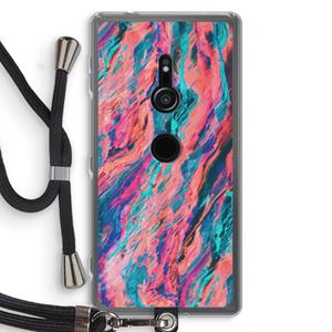 CaseCompany Electric Times: Sony Xperia XZ2 Transparant Hoesje met koord