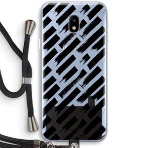 CaseCompany Zwarte vegen: Samsung Galaxy J3 (2017) Transparant Hoesje met koord