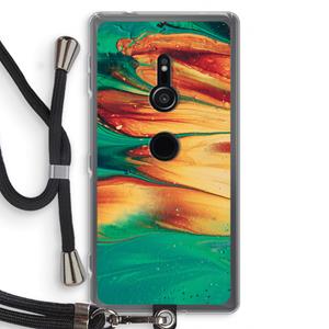 CaseCompany Green Inferno: Sony Xperia XZ2 Transparant Hoesje met koord