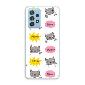 CaseCompany Meow: Samsung Galaxy A73 Transparant Hoesje