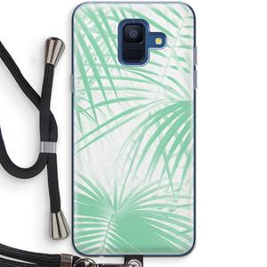 CaseCompany Palmbladeren: Samsung Galaxy A6 (2018) Transparant Hoesje met koord