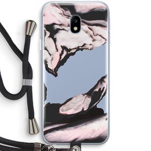 CaseCompany Roze stroom: Samsung Galaxy J3 (2017) Transparant Hoesje met koord