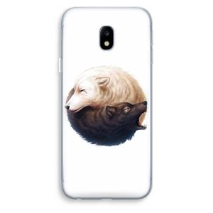 CaseCompany Yin Yang Wolves: Samsung Galaxy J3 (2017) Transparant Hoesje