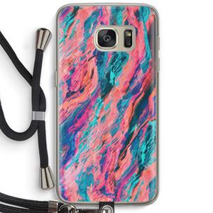 CaseCompany Electric Times: Samsung Galaxy S7 Transparant Hoesje met koord