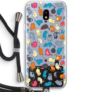 CaseCompany Kleurrijke katten: Samsung Galaxy J3 (2017) Transparant Hoesje met koord