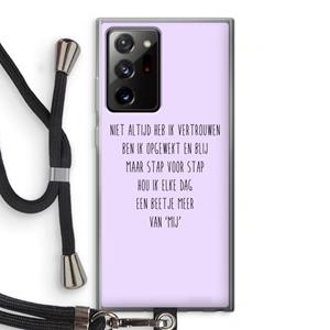 CaseCompany Zelfvertrouwen: Samsung Galaxy Note 20 Ultra / Note 20 Ultra 5G Transparant Hoesje met koord