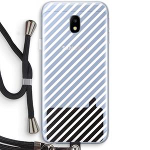 CaseCompany Strepen zwart-wit: Samsung Galaxy J3 (2017) Transparant Hoesje met koord