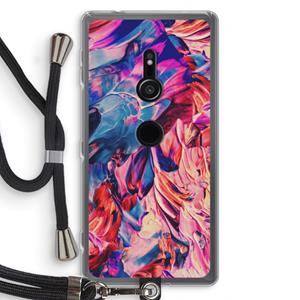 CaseCompany Pink Orchard: Sony Xperia XZ2 Transparant Hoesje met koord