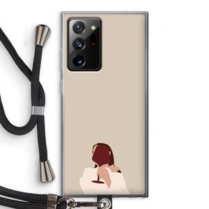 CaseCompany I drink wine: Samsung Galaxy Note 20 Ultra / Note 20 Ultra 5G Transparant Hoesje met koord