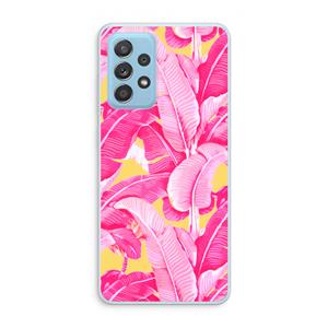CaseCompany Pink Banana: Samsung Galaxy A73 Transparant Hoesje