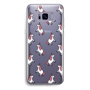 CaseCompany Eenhoorns overal: Samsung Galaxy S8 Plus Transparant Hoesje