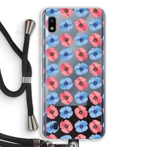 CaseCompany Klaproosjes: Samsung Galaxy A10 Transparant Hoesje met koord