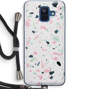 CaseCompany Terrazzo N°3: Samsung Galaxy A6 (2018) Transparant Hoesje met koord