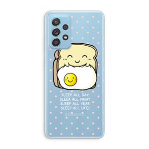 CaseCompany Sleep All Day: Samsung Galaxy A73 Transparant Hoesje