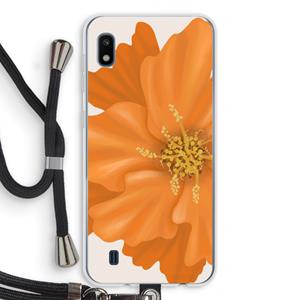 CaseCompany Orange Ellila flower: Samsung Galaxy A10 Transparant Hoesje met koord