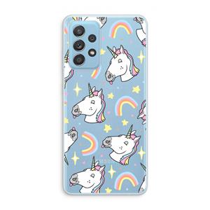 CaseCompany Rainbow Unicorn: Samsung Galaxy A73 Transparant Hoesje