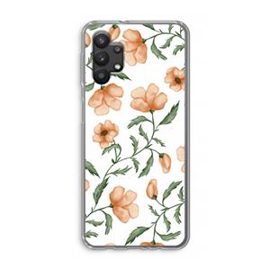 CaseCompany Peachy flowers: Samsung Galaxy A32 5G Transparant Hoesje
