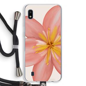 CaseCompany Pink Ellila Flower: Samsung Galaxy A10 Transparant Hoesje met koord