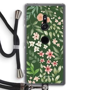 CaseCompany Botanical green sweet flower heaven: Sony Xperia XZ2 Transparant Hoesje met koord