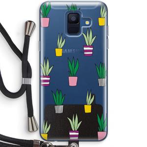 CaseCompany Sanseveria: Samsung Galaxy A6 (2018) Transparant Hoesje met koord