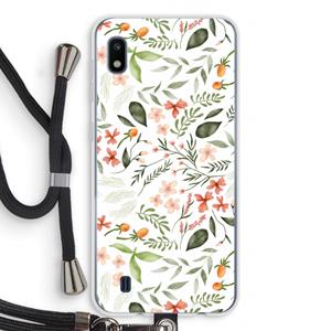 CaseCompany Sweet little flowers: Samsung Galaxy A10 Transparant Hoesje met koord