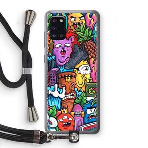 CaseCompany Vexx Mixtape: Samsung Galaxy A31 Transparant Hoesje met koord