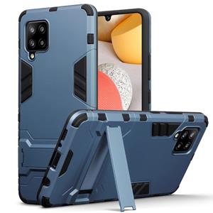 Double Armor Layer hoes met stand - Samsung Galaxy A42 - Blauw